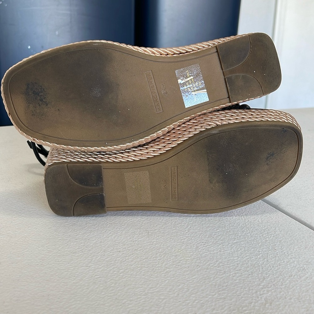 Marc Fisher Womens Zeki Faux Leather Ankle Strap Wedge Heels - Picture 4 of 7